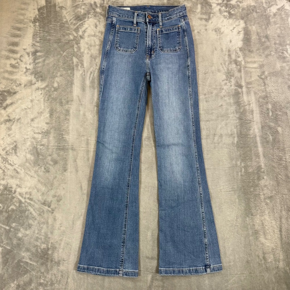 Gap 70s Flare High Rise Jeans Womens Size 24/00 Blue Medium Wash Denim Pants